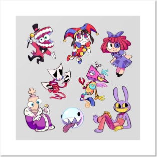 the amazing digital circus cast sticker pack Posters and Art